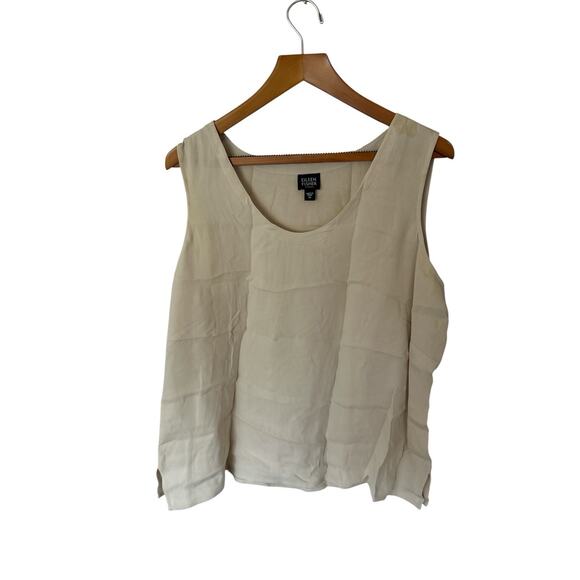 Eileen fisher Tank Silk And Spandex Ivory Size 1x - Picture 1 of 3